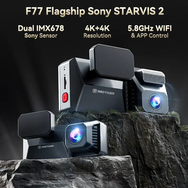 F77 STARVIS 2 4K+4K Dual IMX678 Voice Control 5.8GHz High Speed WIFI Dash Cam - Image 3