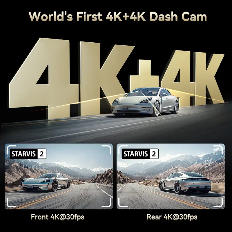 F77 STARVIS 2 4K+4K Dual IMX678 Voice Control 5.8GHz High Speed WIFI Dash Cam - Image 4