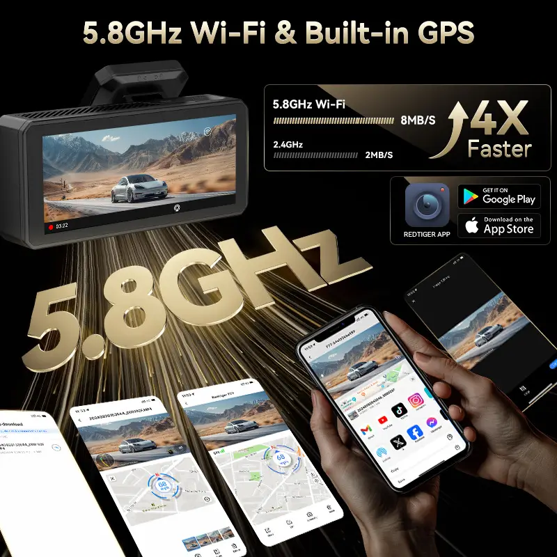 F77 STARVIS 2 4K+4K Dual IMX678 Voice Control 5.8GHz High Speed WIFI Dash Cam - Image 8