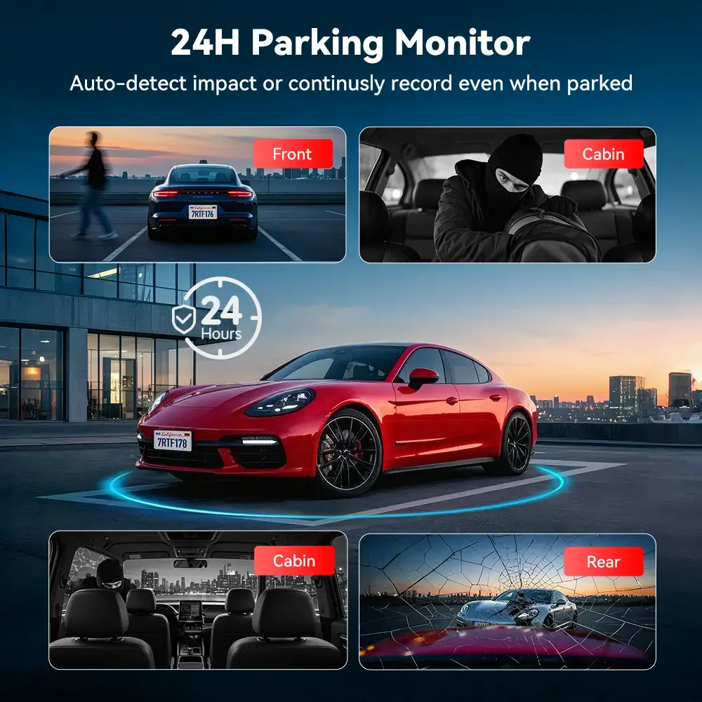 Redtiger F17 Plus 4-Channel Dash Cam with 2.7K Front Recording & Sony STARVIS 2 - Image 3