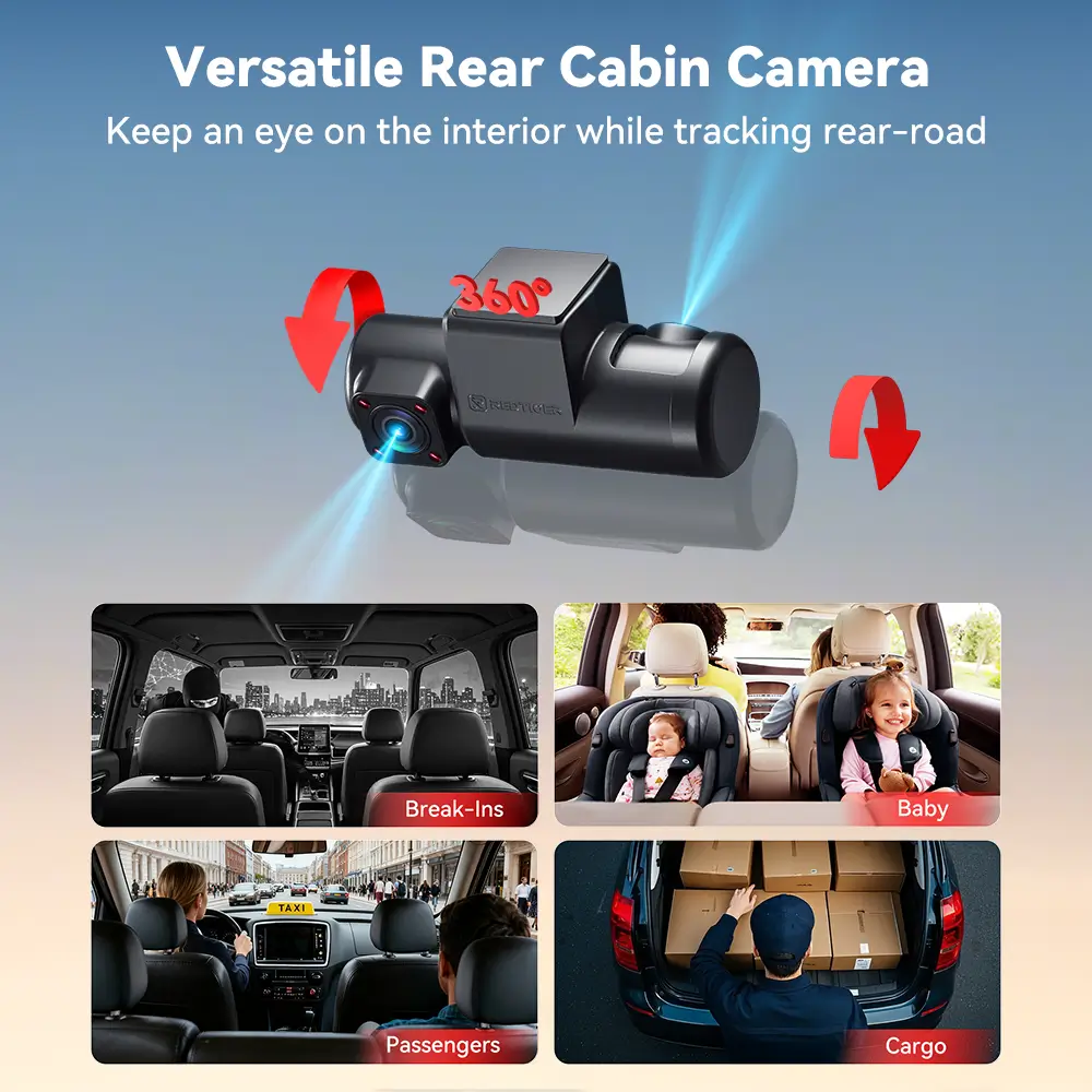 Redtiger F17 Plus 4-Channel Dash Cam with 2.7K Front Recording & Sony STARVIS 2 - Image 8