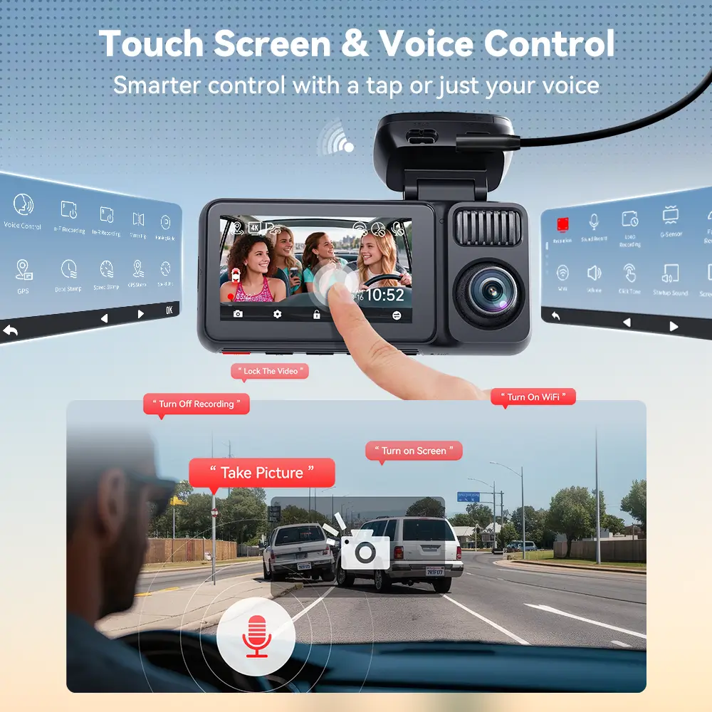 Redtiger F17 Plus 4-Channel Dash Cam with 2.7K Front Recording & Sony STARVIS 2 - Image 9