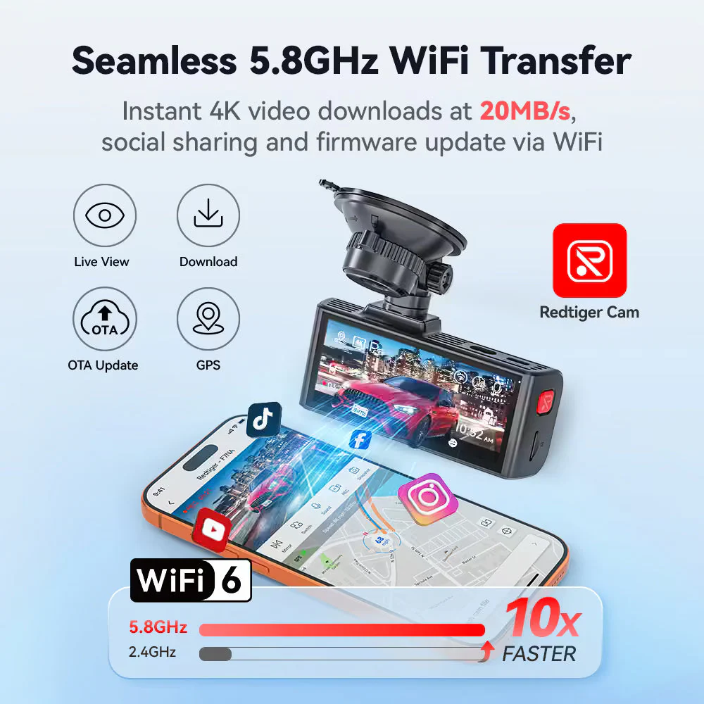 Redtiger F7NA 4K Sony STARVIS 2 Front and Rear Dash Cam - Image 4