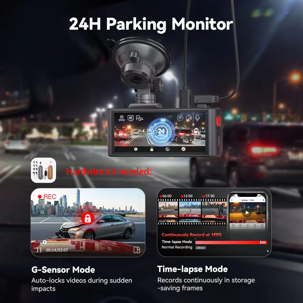 Redtiger F7NA 4K Sony STARVIS 2 Front and Rear Dash Cam - Image 7