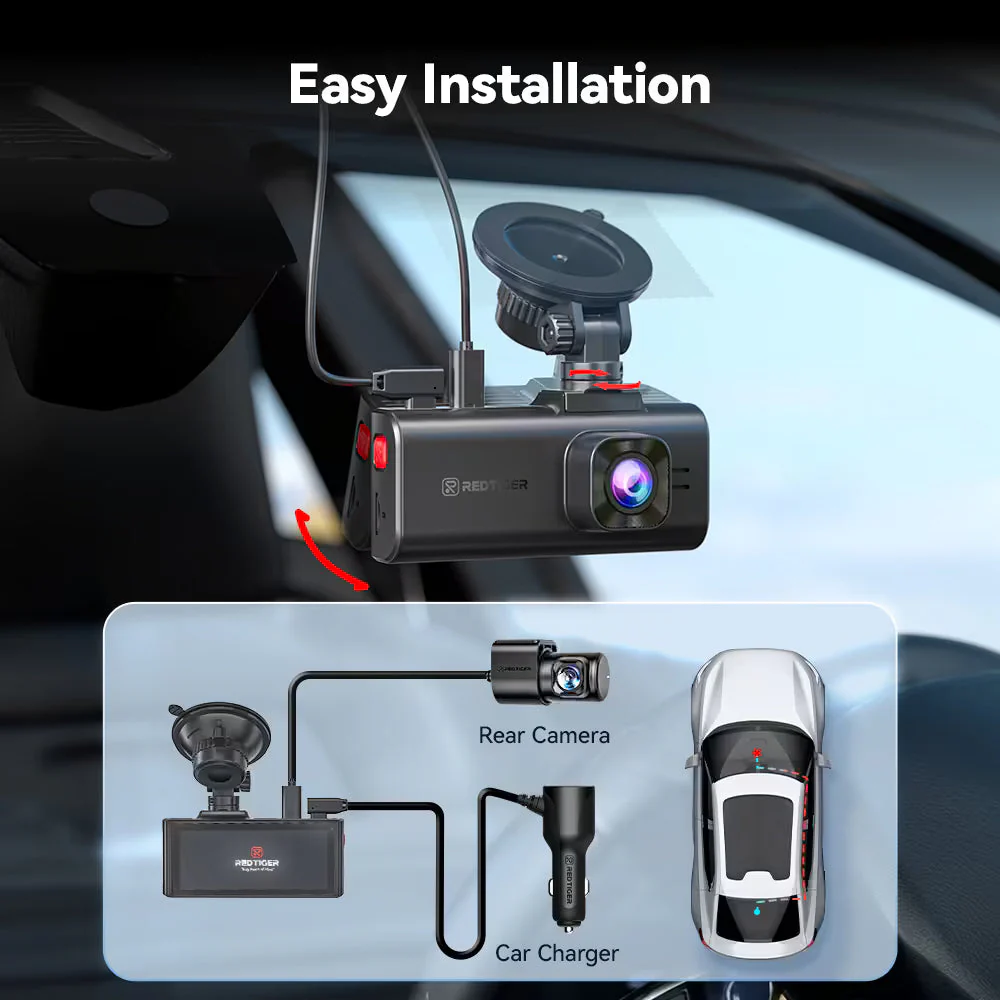 Redtiger F7NA 4K Sony STARVIS 2 Front and Rear Dash Cam - Image 9