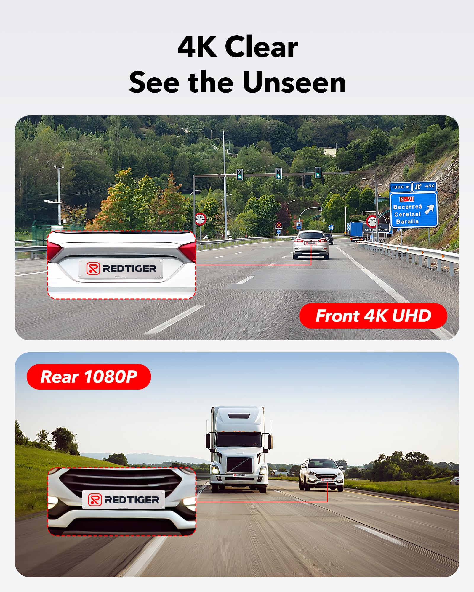 Redtiger F7NP 2-CH 4K Front Rear Dash Cam - Image 4