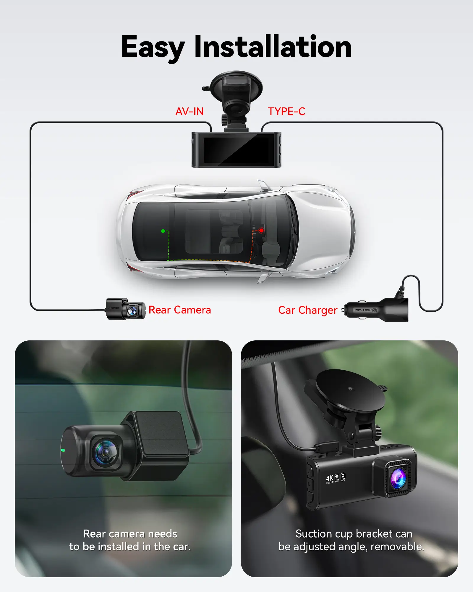 Redtiger F7NP 2-CH 4K Front Rear Dash Cam - Image 8