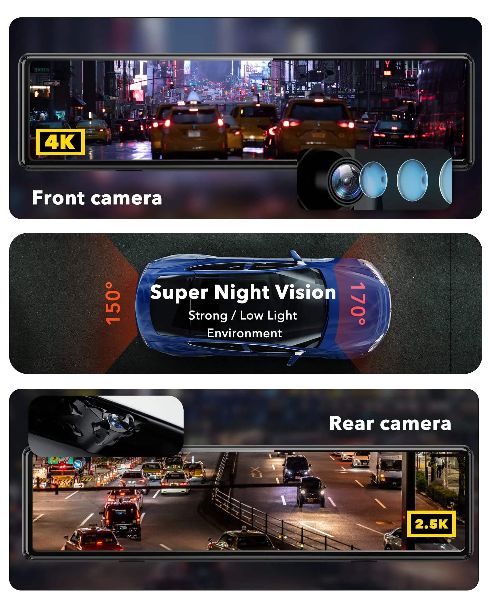 Redtiger T27 4K+2.5K Touchscreen Smart Parking Assist Dash Cam - Image 10