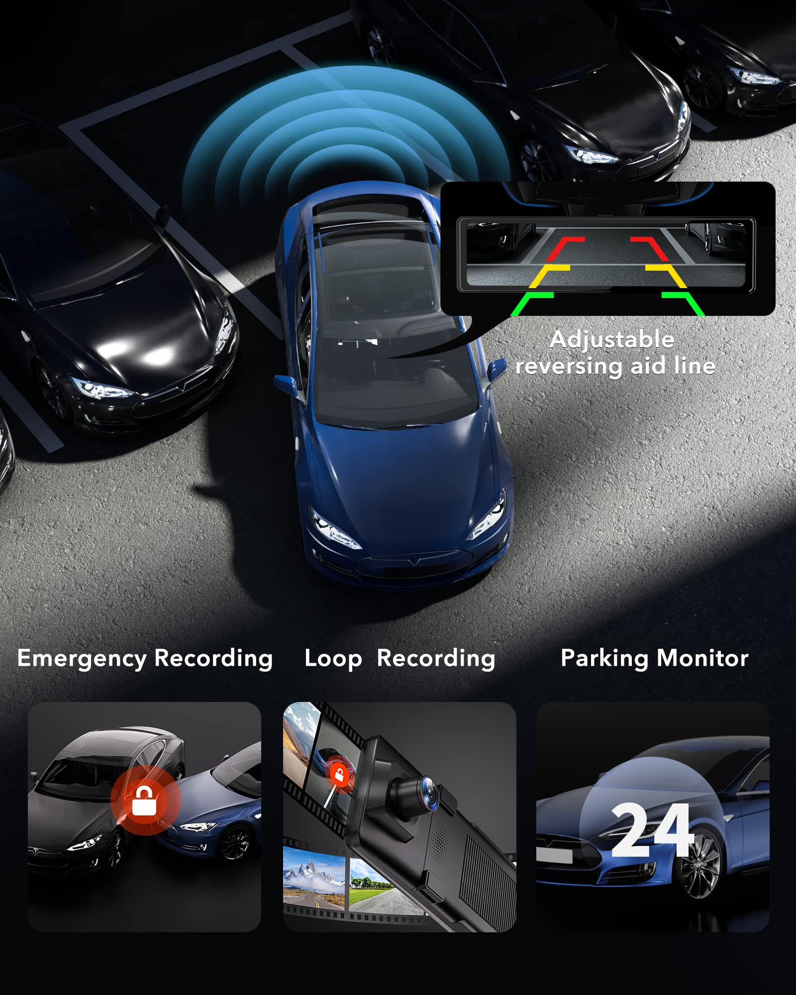 Redtiger T27 4K+2.5K Touchscreen Smart Parking Assist Dash Cam - Image 11