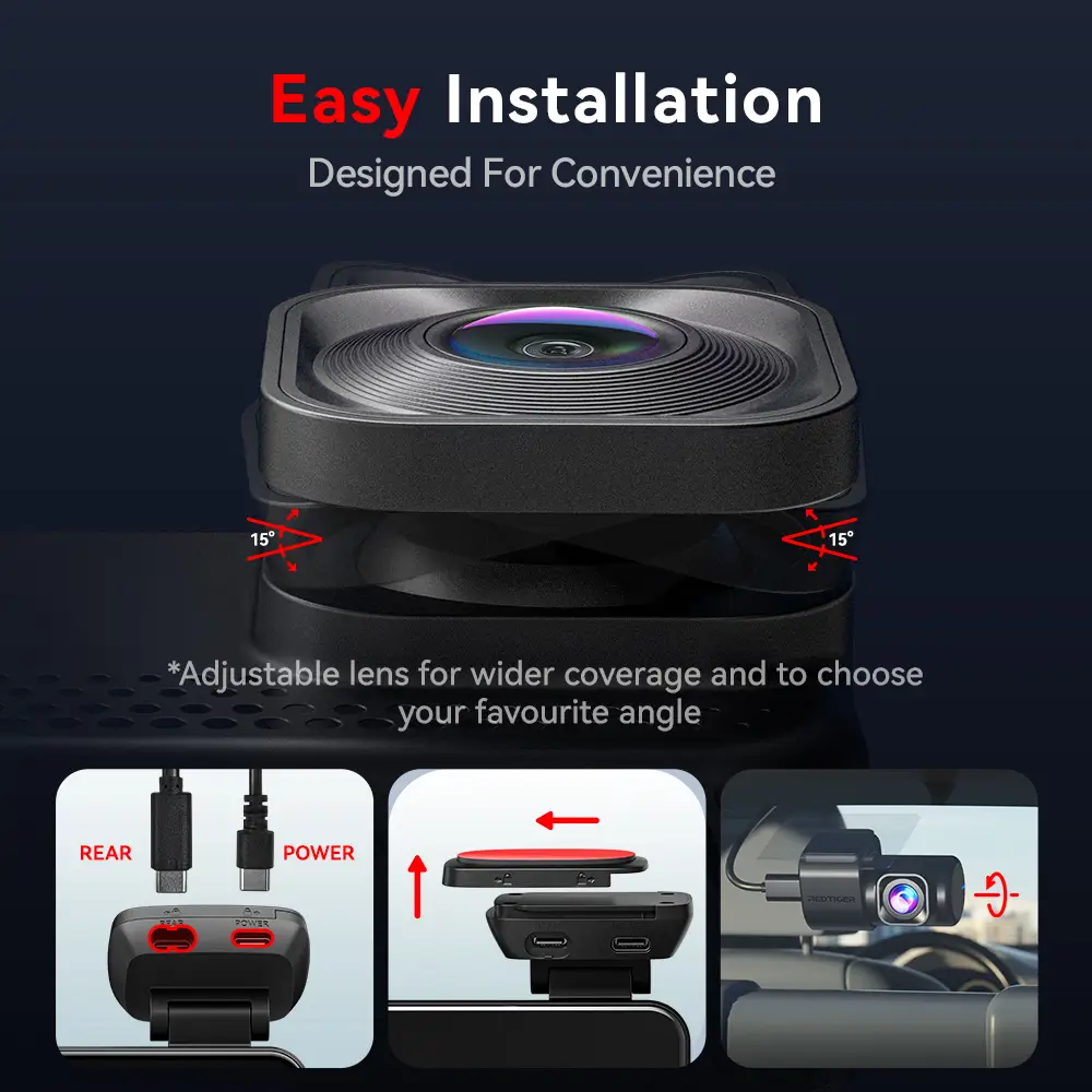 Redtiger ViewClear 70 4K Dual HDR 5.8Ghz WiFi-6 Hyper Night Clarity Dual Dash Cam - Image 9